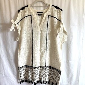 Hemant & Nandita White Eyelet Cover Up - Size Extra Large